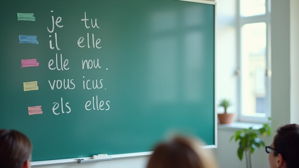 Visueel overzicht van Franse voornaamwoorden met voorbeelden