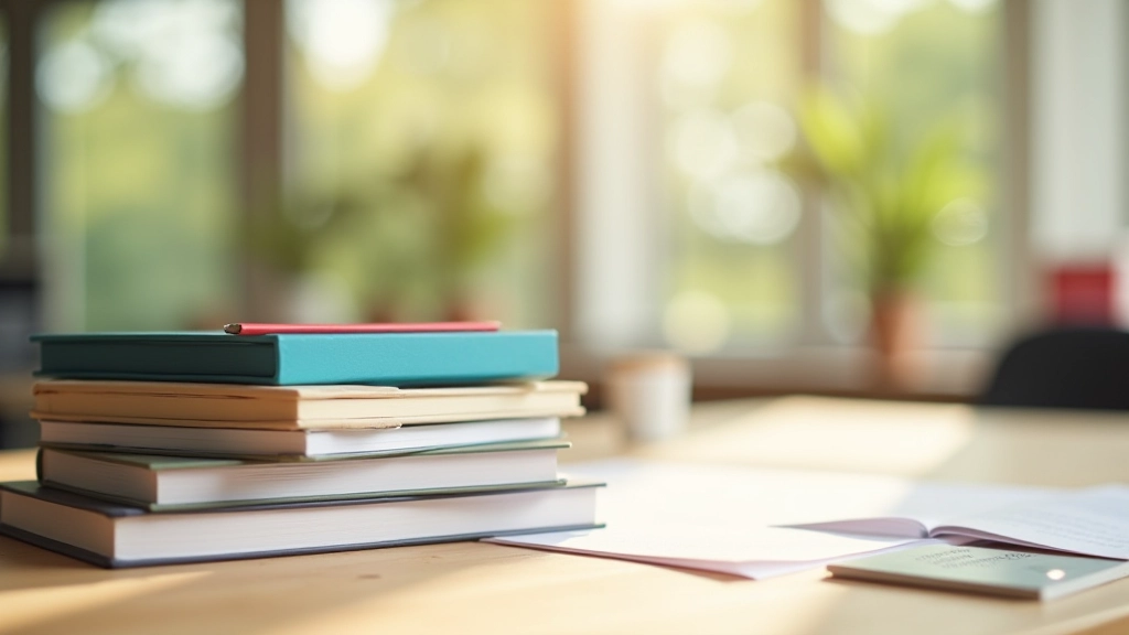 DELF examenvoorbereiding materialen op houten bureau